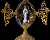 Fabergé - Our Lady of Lourdes Big Collector 39 s Egg - Complete with Austrian Crystal and 24 carat gold