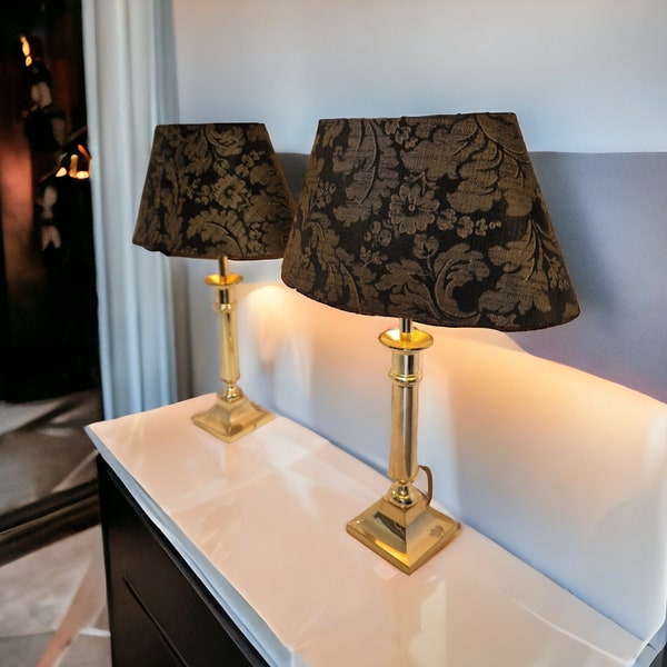 Paar Luxe  tafellampen maison tablelamps, luxury lamps estate country house