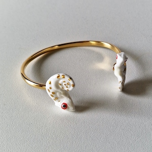 Nach Designer Face to face 24K bracelet, armband chameleon nach. kameleon bracelet NACH porcelain handpainted and goldgilt 24K
