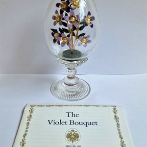 House of Fabergé - Crystal Collector Egg genaamd The Fabergé Violet Bouquet - Kristal, 24 Verguld, e-mail, met papier en exemplaar