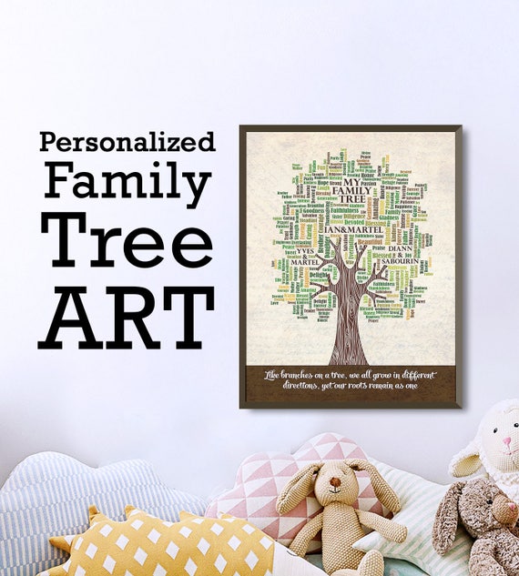 personalized family tree with names family tree wall art etsy personalized family tree wall art