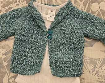 Babies textured cardigan (green)