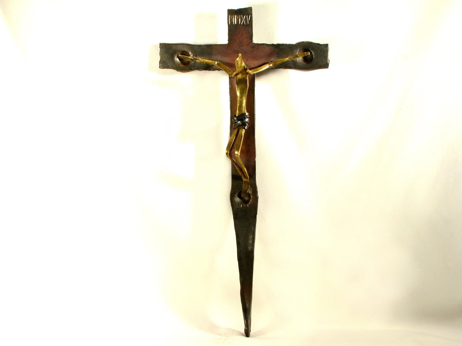 Metal wall cross Crucifix for wall decor Metal art Etsy