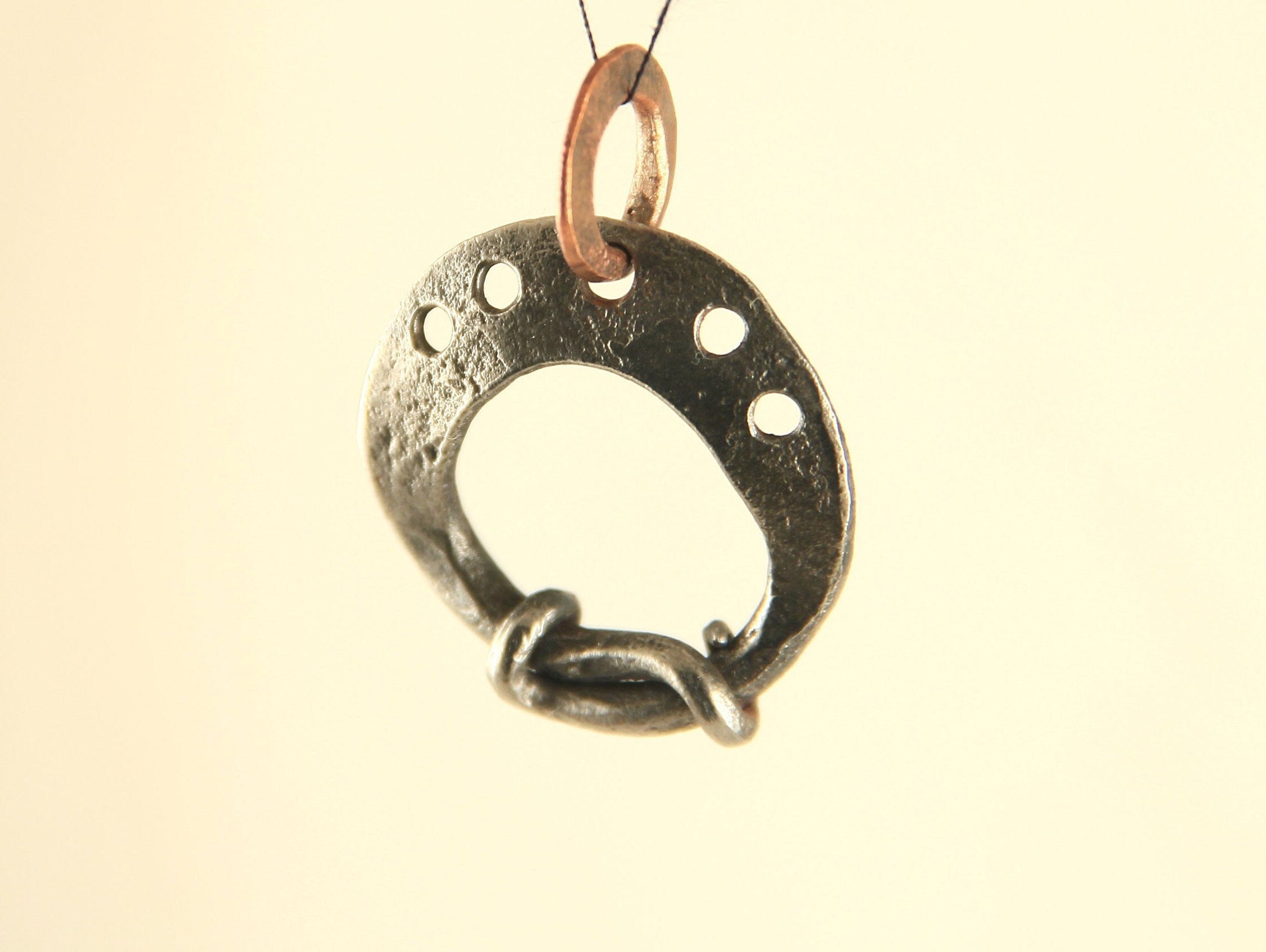 iron pendant Iron jewelry for her Small circle Etsy