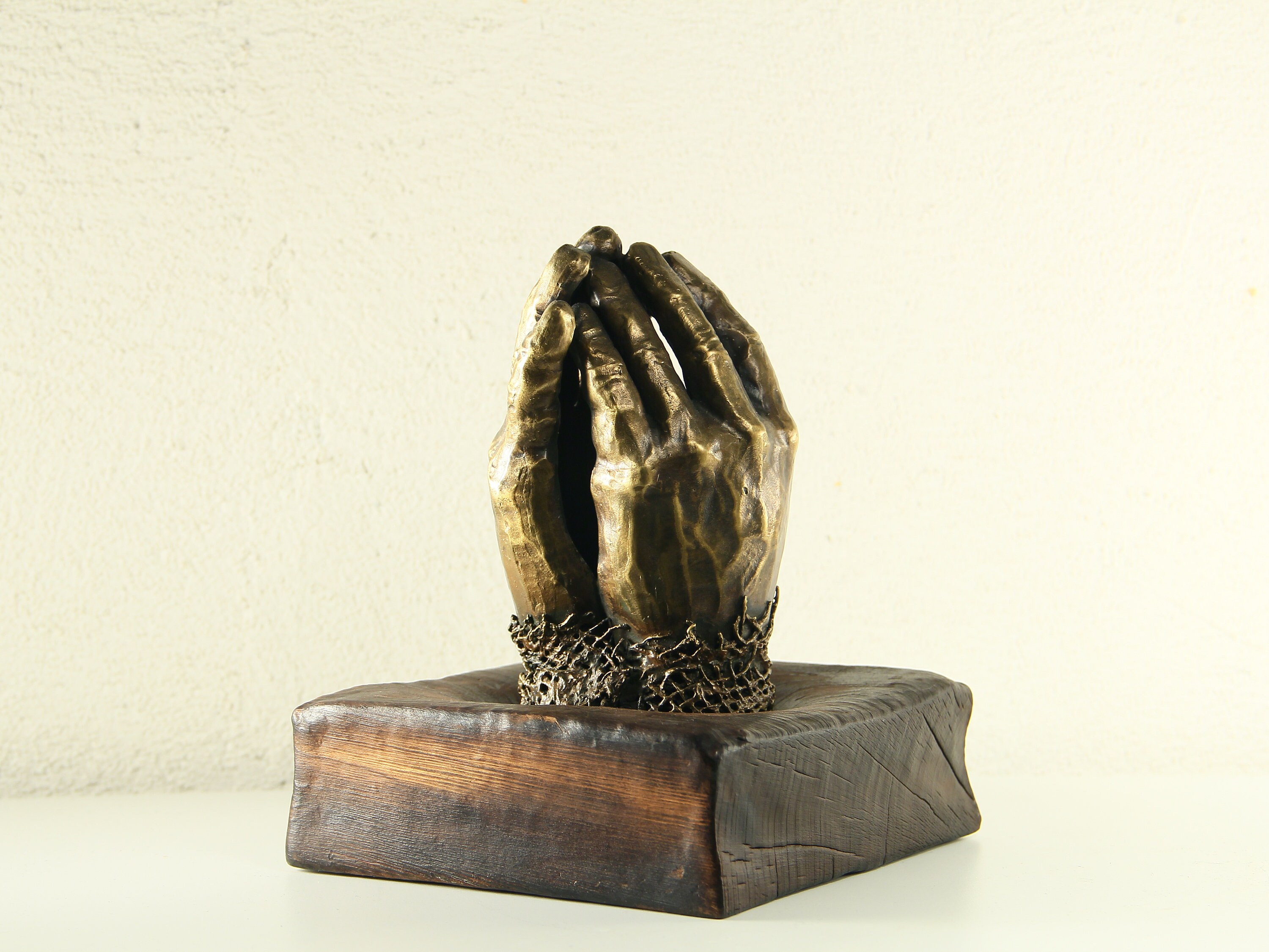 Praying hands sculpture Modern bronze sculpture for table Etsy