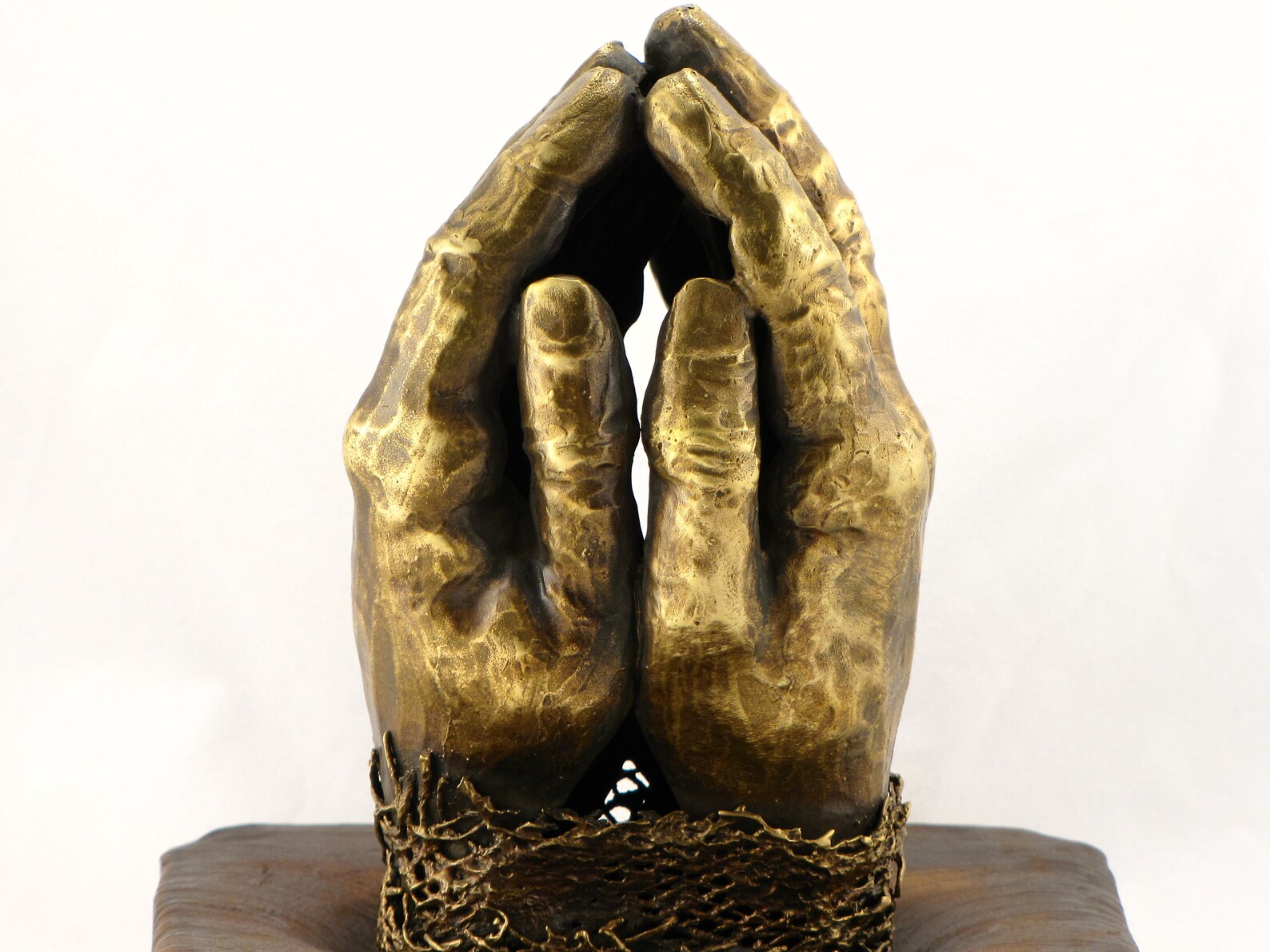 Bronze sculpture Praying hands statue Metal art Table Etsy