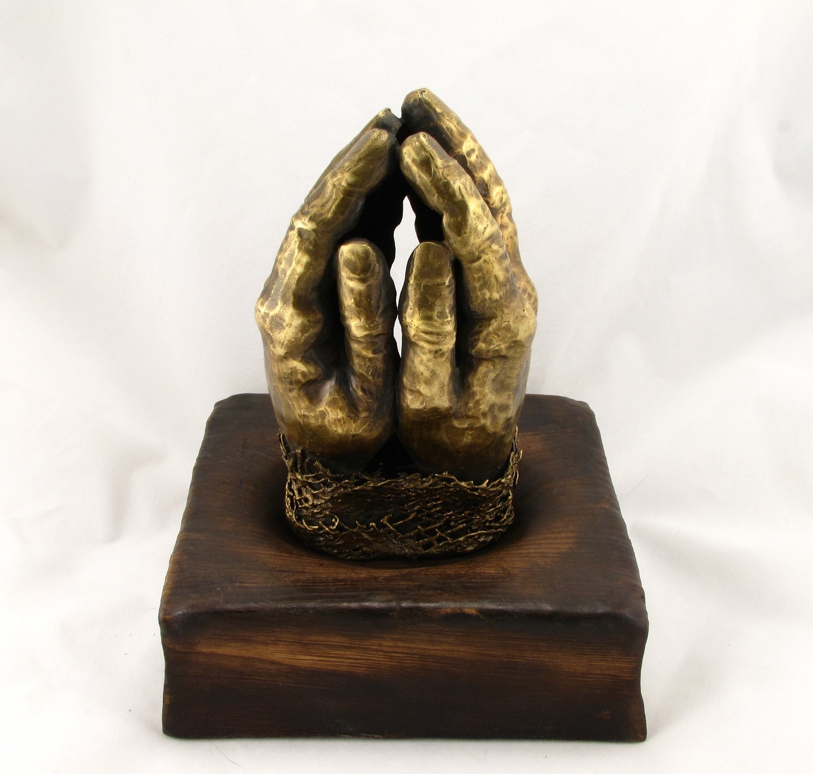 Bronze sculpture Praying hands statue Metal art Table Etsy