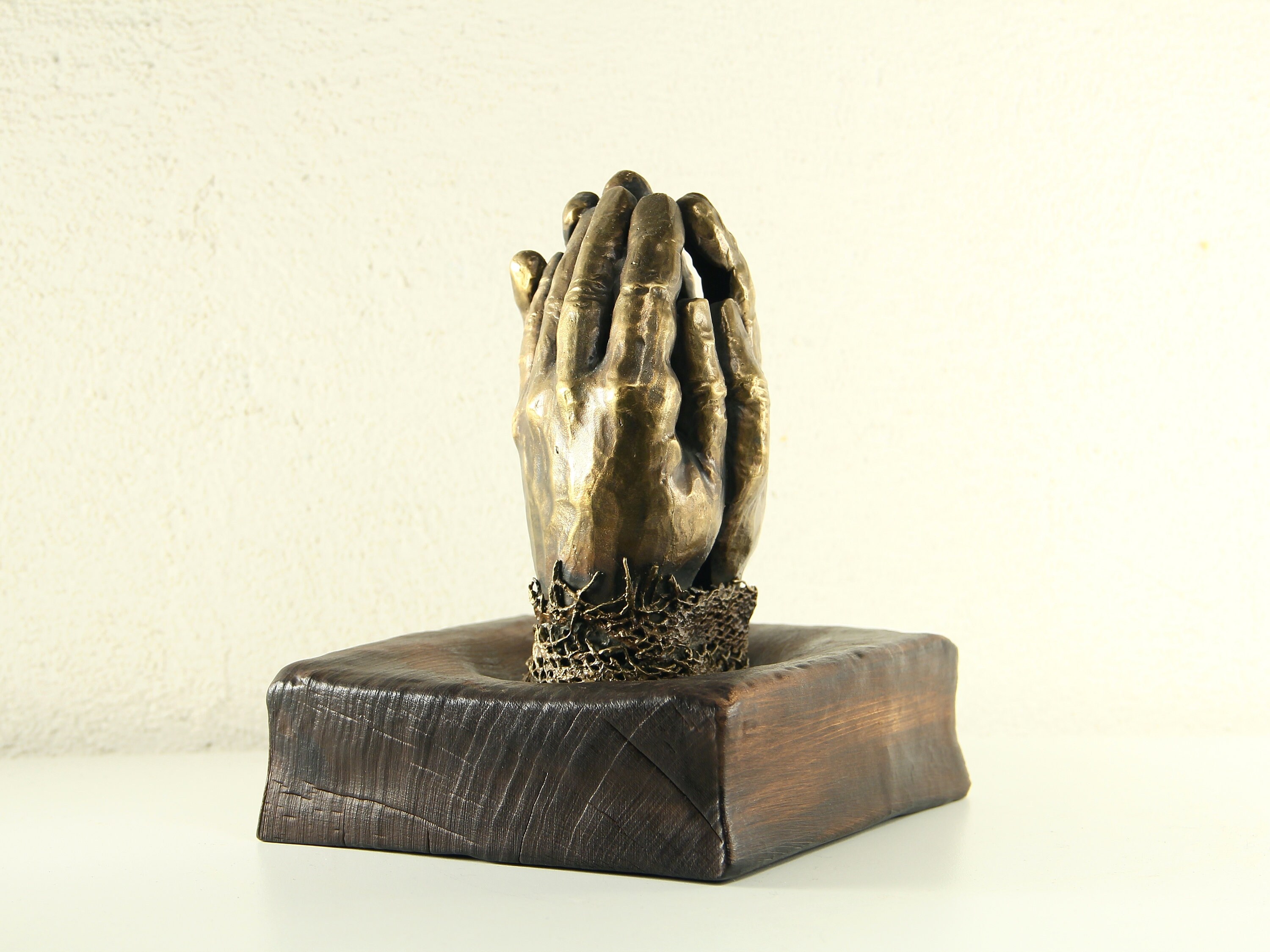 Praying hands sculpture Modern bronze sculpture for table Etsy