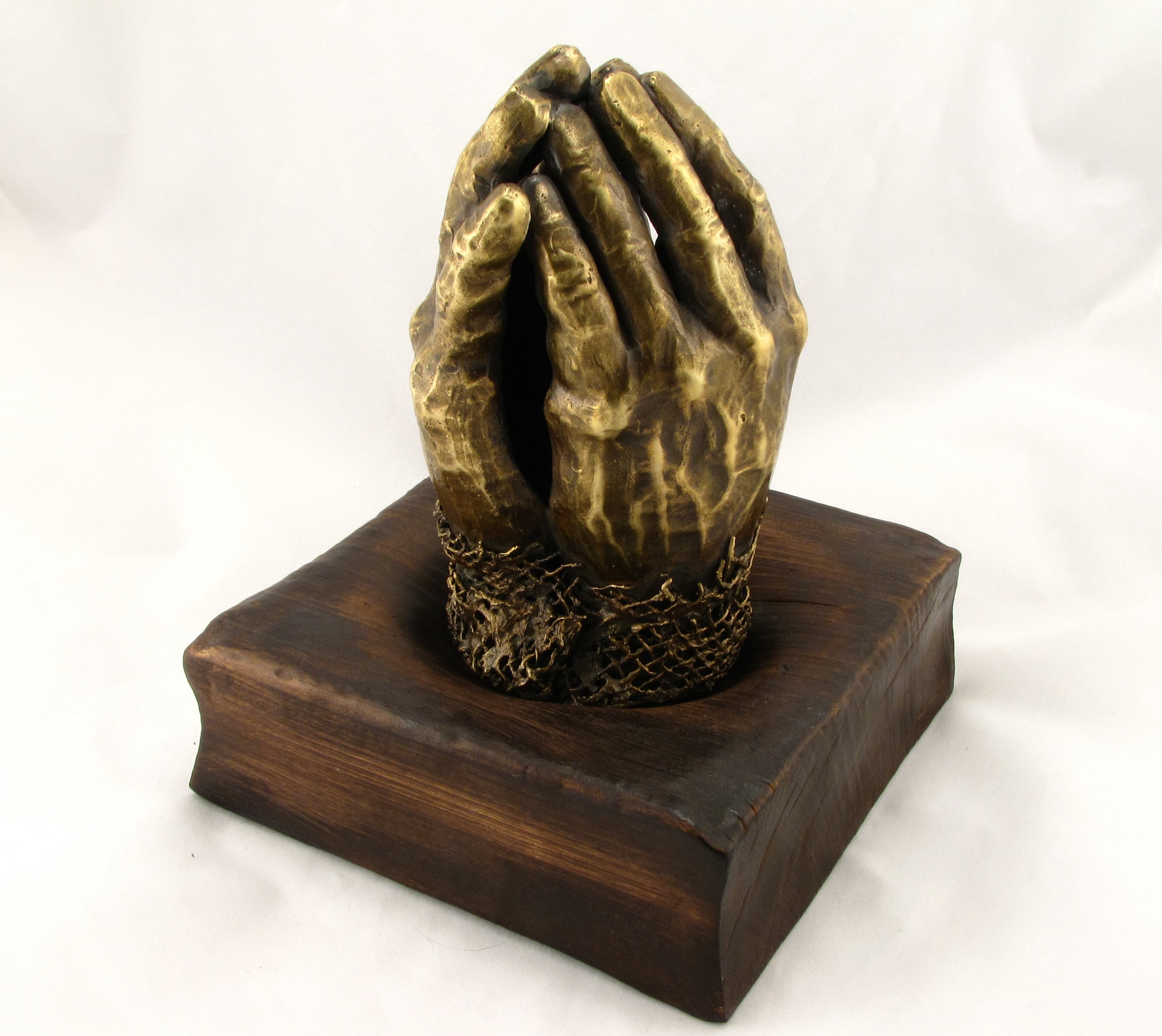 Bronze sculpture Praying hands statue Metal art Table Etsy