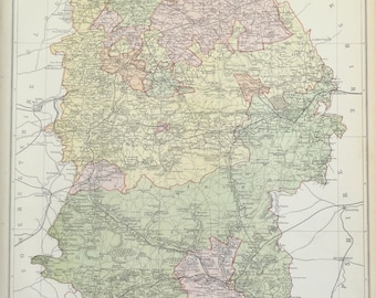 Antique Map WILTSHIRE, Edward Weller Original  c1870