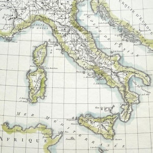 Antike Landkarte ITALIEN mit Malta,Corsica,Sardinien,KROATIEN Original R.Bonne c1770