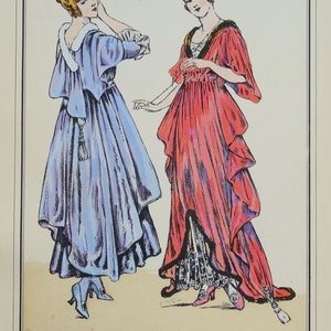 ANTIQUE FASHION PRINT House Dresses Art Nouveau Large Old Vintage Pochoir  1915 - Etsy