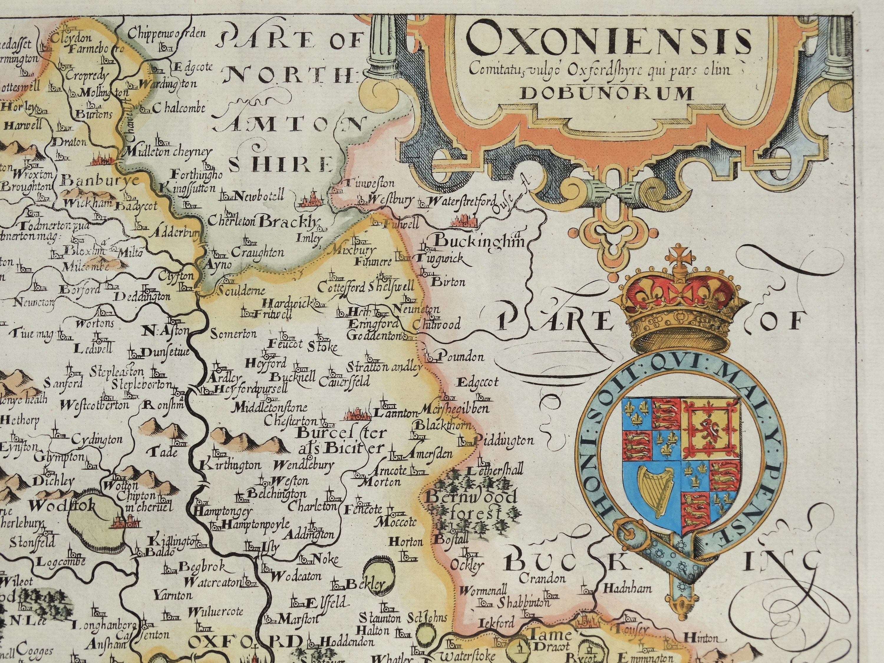 Antique Map OXFORDSHIRE, SAXTON & HOLE, Camden Original Hand Coloured ...