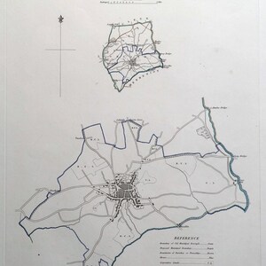 Antike Karte LISKEARD, CORNWALL, Straßenplan, Dawson Original, 1832
