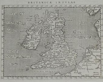 Antique Map BRITISH ISLES, Britain, UK, Giovanni Magini original map 1621