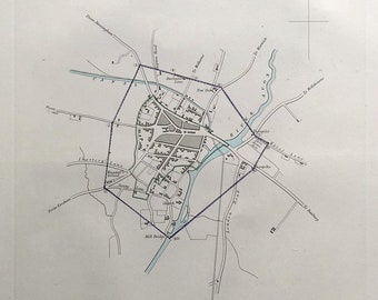 Antique Map STRATFORD UPON AVON, Warwickshire, Street Plan, Dawson Original  1832