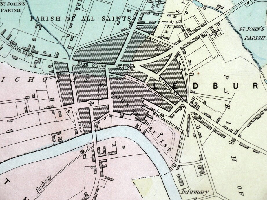 HEREFORD ENGLAND Street Plan Dawson Original Antique Map - Etsy Australia