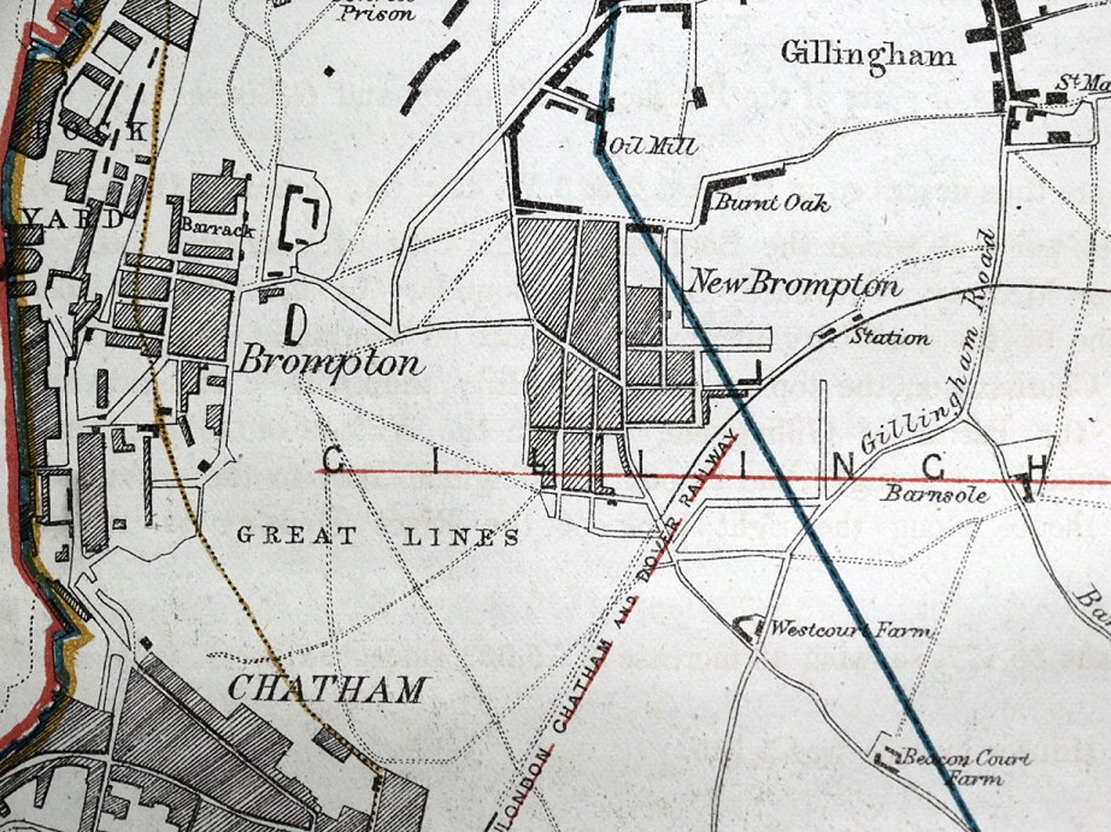 CHATHAM KENT Brompton Gillingham Docks Luton Street plan Etsy