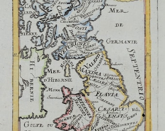 Antique Map BRITISH ISLES, Britain, UK, Isle D'Albion, Mallet original 1685