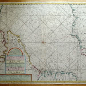Antike Seekarte ENGLISCHER KANAL, Sussex, Kent, Küste der Normandie Van Keulen c1700 alte nautische Meereskarte