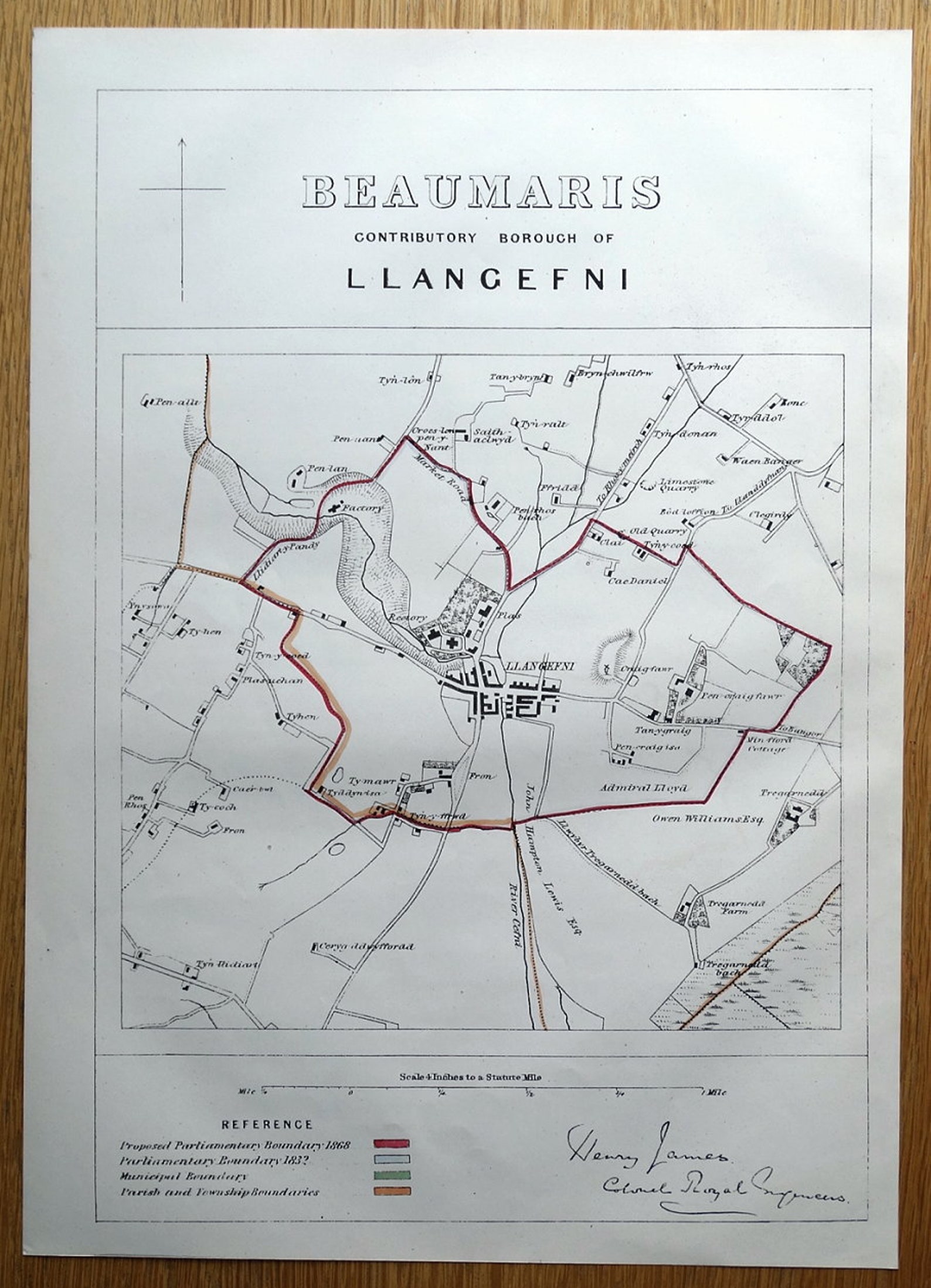 LLANGEFNI ANGLESEY WALES Street plan original antique map Etsy