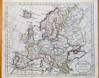 Antique Map EUROPE, Wliiam Guthrie original  map c1790