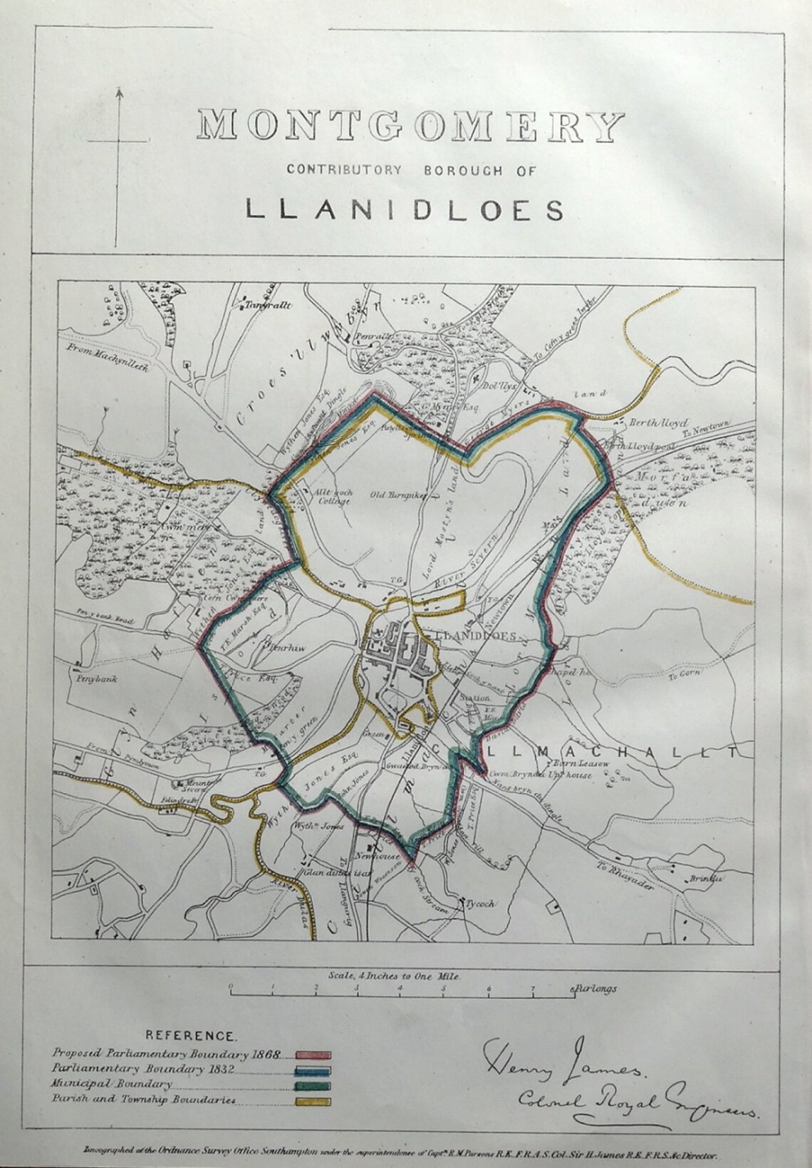 LLANIDLOES MONTGOMERYSHIRE WALES Street Plan Original Etsy