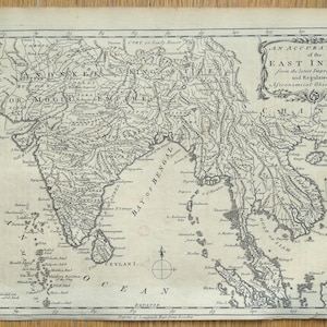 Antike Karte OSTINDIEN, S.E Asien, Indien, E.C.Drake vintage original 1768