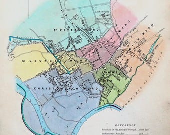 Antique Map PRESTON LANCASHIRE Original Dawson Vintage City Street Plan 1832