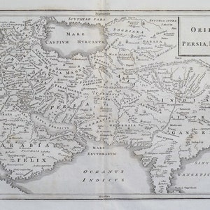 Antike Landkarte ORIENS PERSIA, Indien, Arabien, Israel, Mittlerer Osten, Cellarius c1720