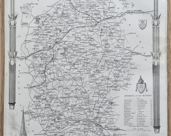 Antique Map WILTSHIRE, Thomas Moule, Original  c1840