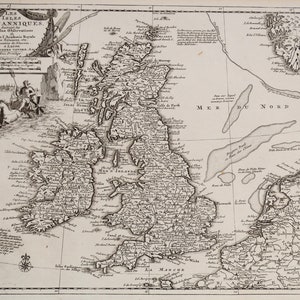 Antike Karte BRITISH ISLES, Britain, UK, Pieter Van Der Aa, original 1713