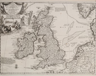1900 年頃のイギリス諸島産業地図 - アンティーク複製 - 石炭および
