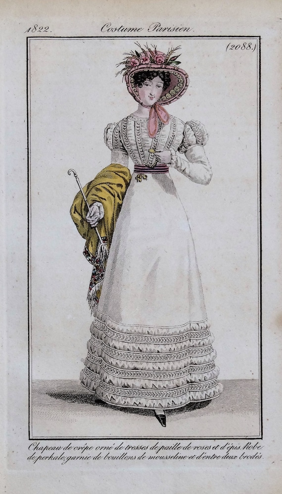 Antique Print PERIOD FASHION COSTUME Ladies Dress No.2088,journal Des  Dames, 1822 - Etsy