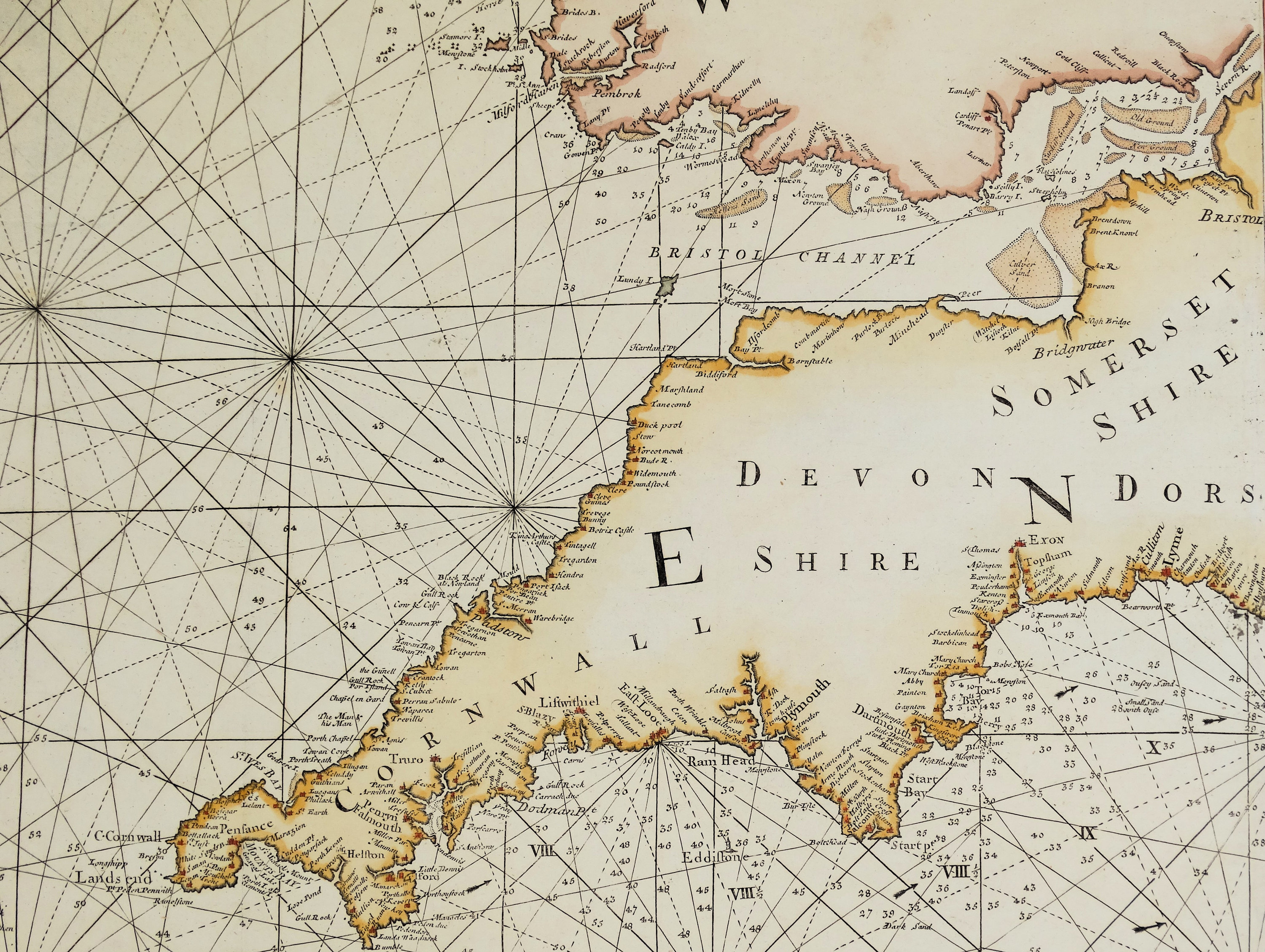 19世紀 イギリスとウェールズの古地図　ガラス額縁　木製フレーム付き イギリス UK グレートブリテン&アイルランド アンティークマップ