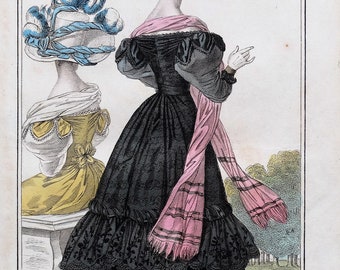 フランスアンティークファッションプレート本　1860年　希少大判本 000000013404_YVXRVoN.jpg