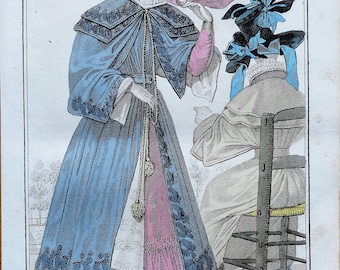 Antique Print PERIOD COSTUME, Ladies Opera Dress, Paris Fashion plate 513  1826