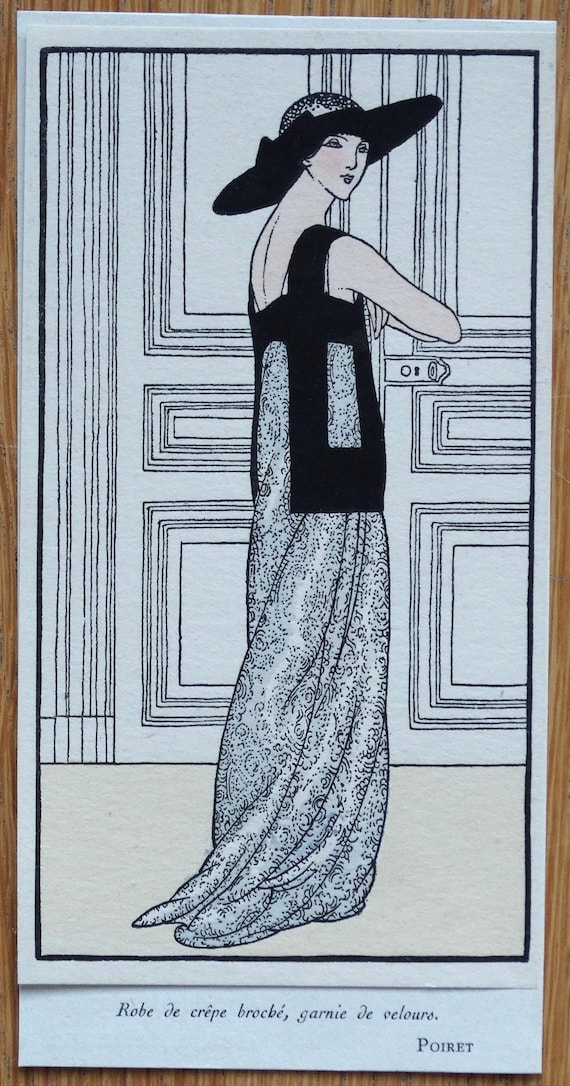 IMPRESIÓN DE MODA ANTIGUA Paul Poiret Vintage Art Nouveau Original