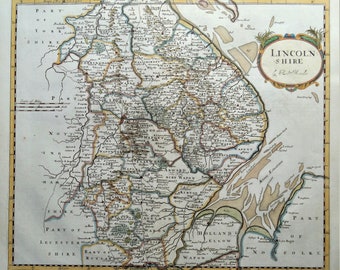 Lincolnshire LINCOLN John Speed 1610 Replica Old map  Full Size Print Great GIFT 
