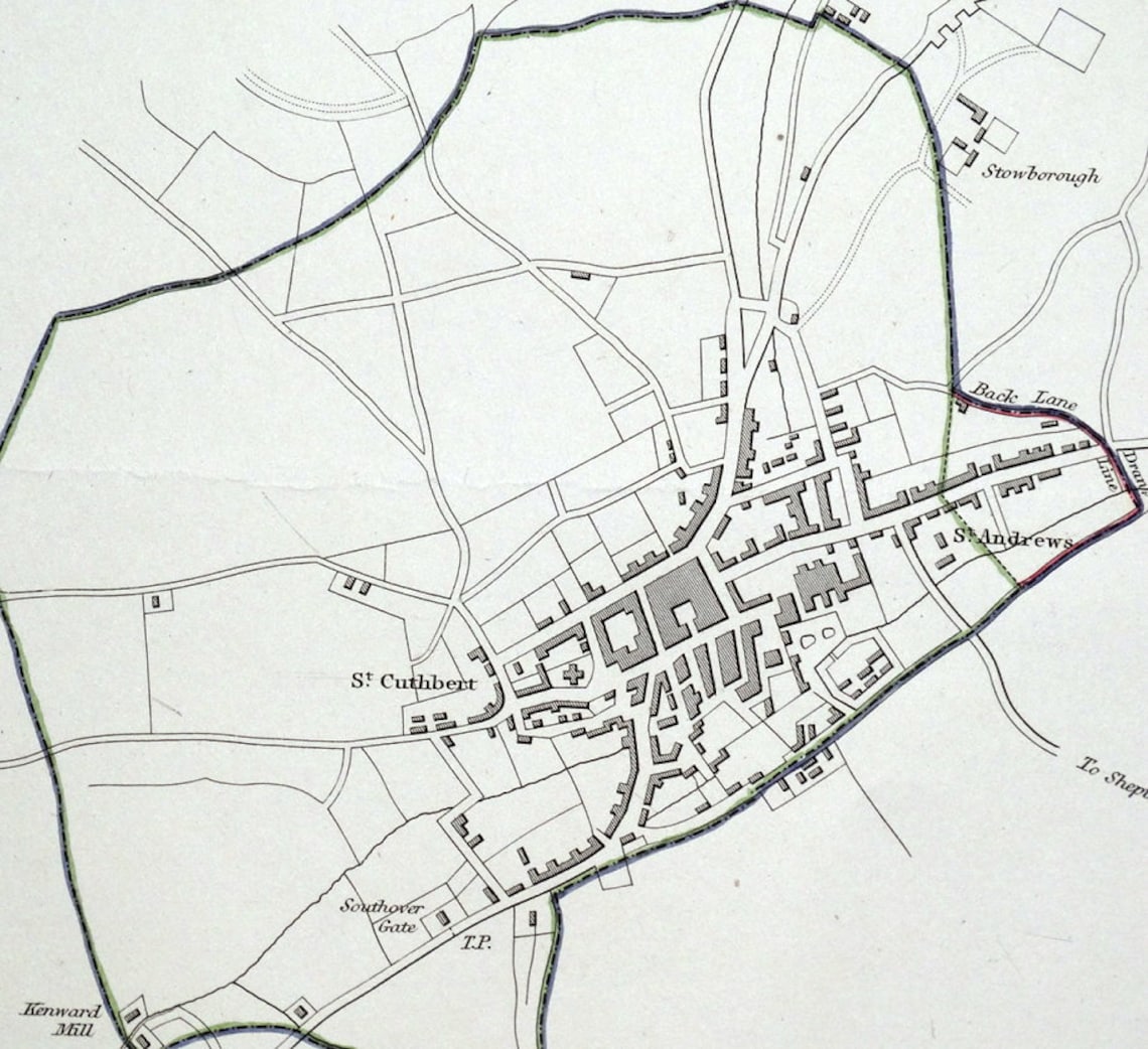 WELLS SOMERSET UK Dawson Street Plan Original Antique Map Etsy