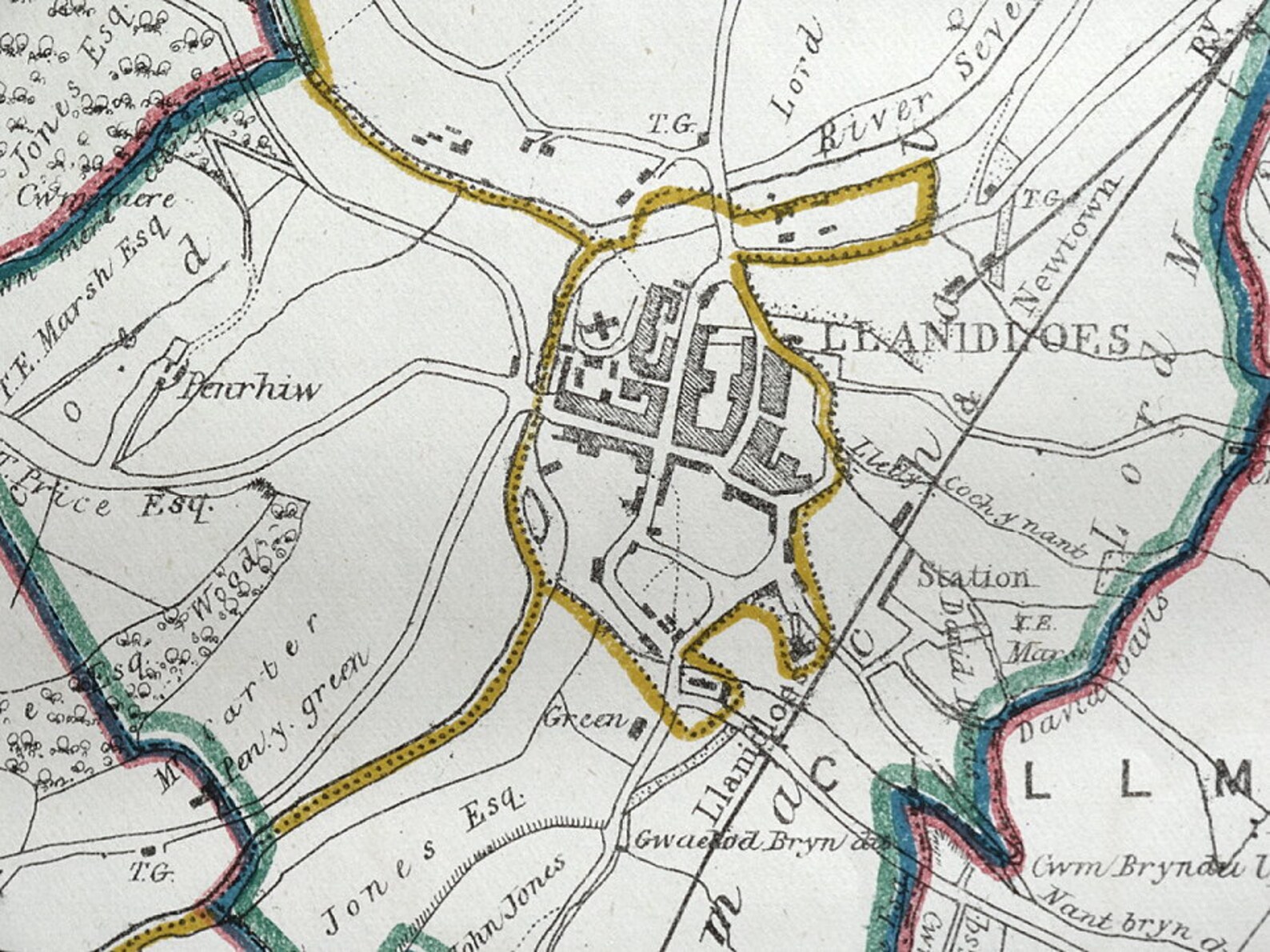 LLANIDLOES MONTGOMERYSHIRE WALES Street Plan Original Etsy