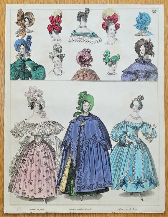 Period Costume Townsend Ladies Paris Fashion Plate 576 Etsy Uk