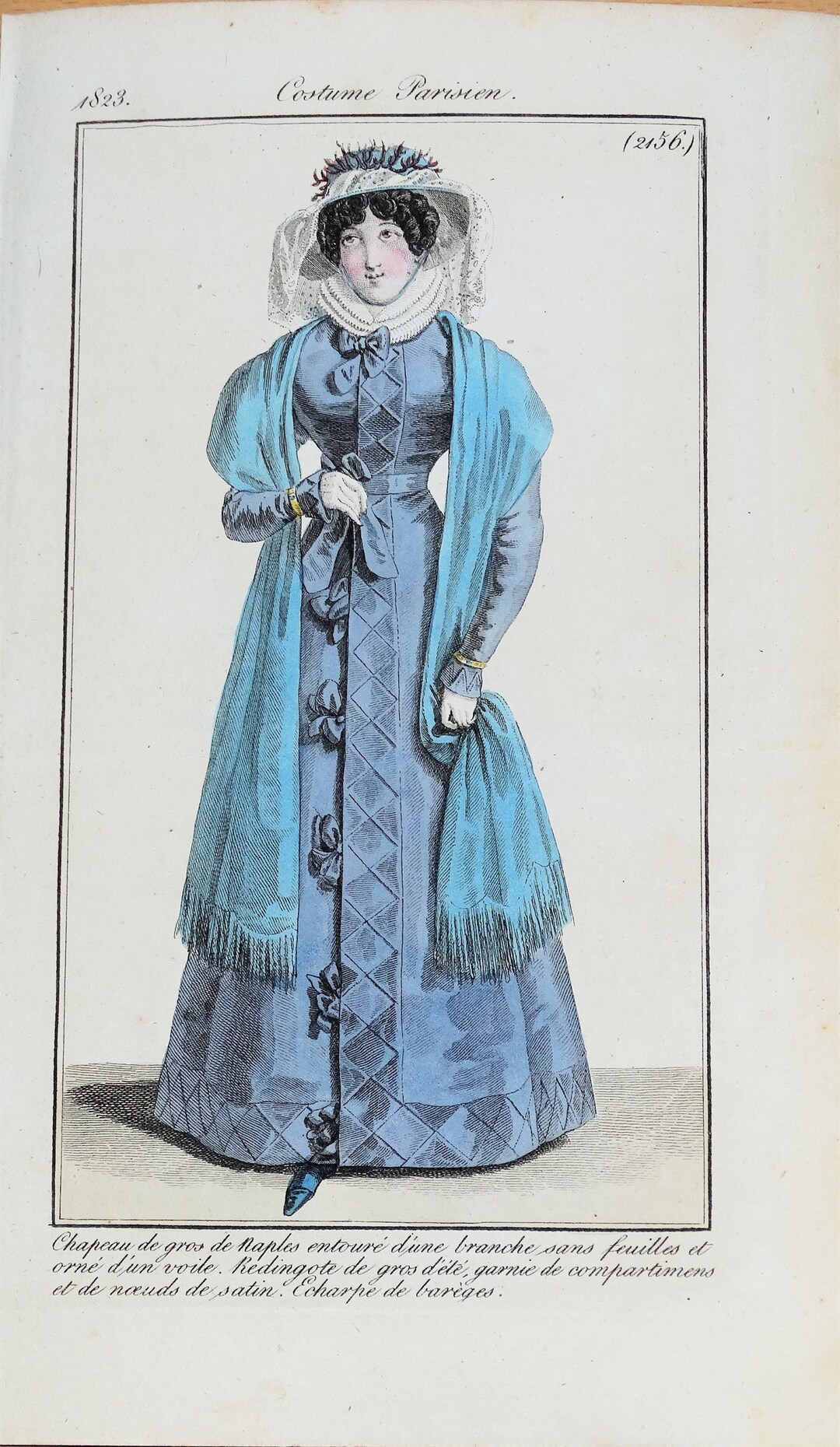 Antique Print PERIOD COSTUME, Ladies Travel Dress Paris Fashion Plate 2156  1823 - Etsy