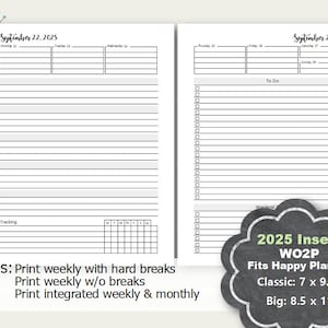 2025 Happy Planner Weekly Planner Printable, Weekly Planner Insert, Happy Planner Classic Inserts, Happy Planner Big Weekly Insert 2025