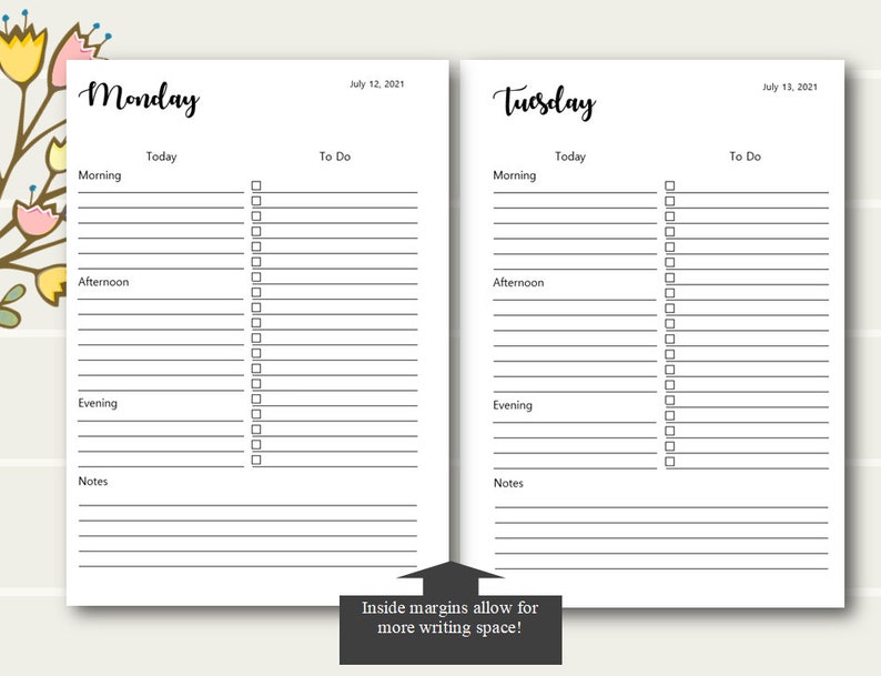 Daily Planner Printable 2021