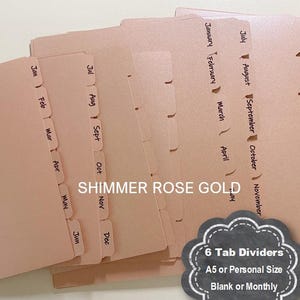 Planner Dividers, 6 tab dividers, Dividers for planners, tabbed dividers, Tabs for Planners, A5 Divider Tabs, Personal Size Divider Tabs
