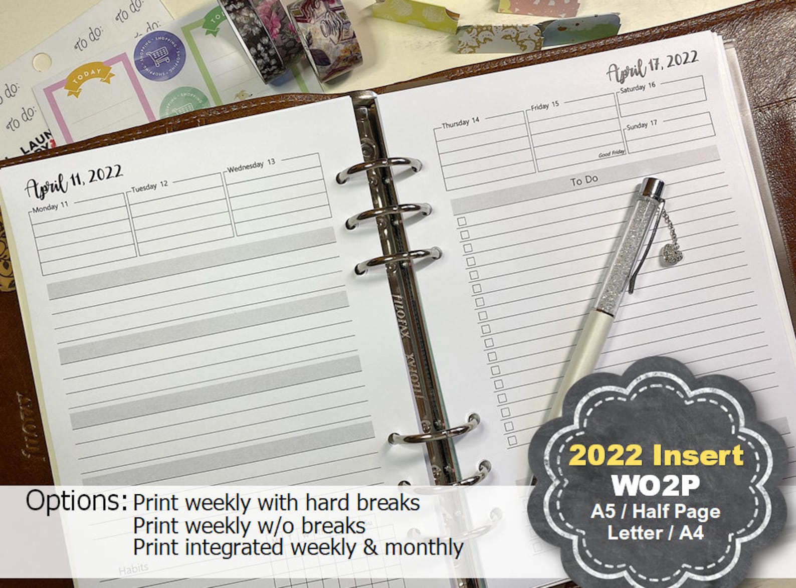 2022 Weekly Planner Printable Weekly Planner Printable 2022 Etsy