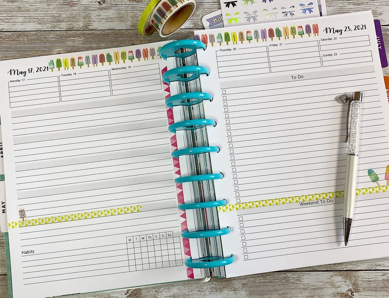 PRINTED 2022 Happy Planner Weekly Insert Happy Planner Etsy