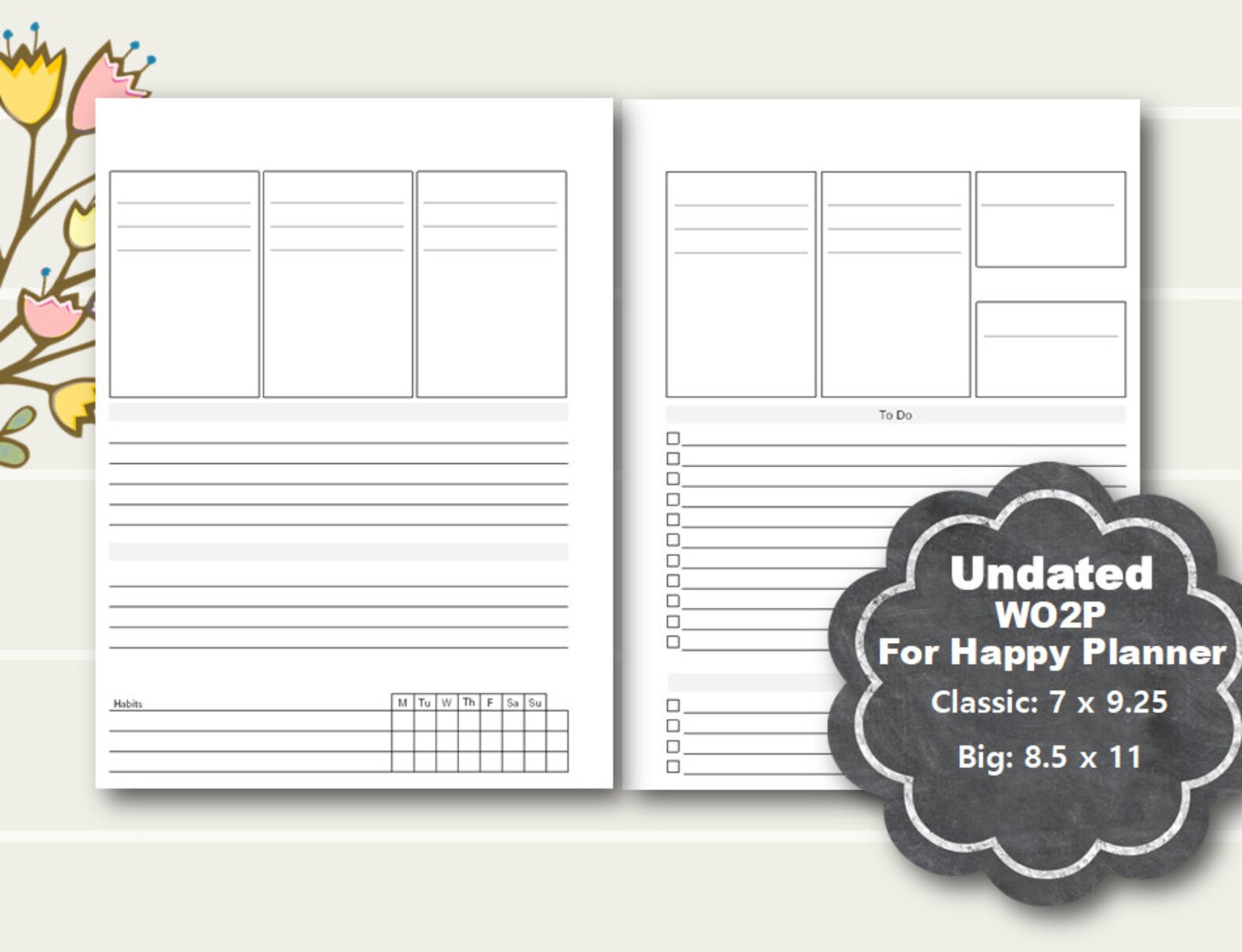 Undated Happy Planner Weekly Planner Printable Weekly Planner | Etsy
