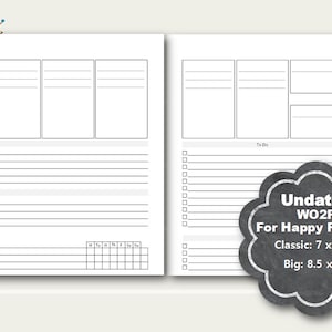 Undated Happy Planner Weekly Planner Printable, Weekly Planner Insert ...